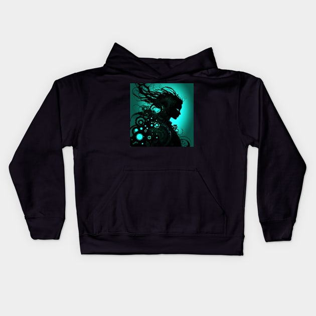 Biopunk silhouette Kids Hoodie by Spaceboyishere